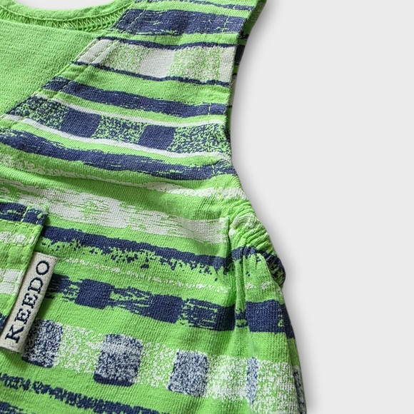 Keedo Baby Romper 3-6 Months Green Striped 100% Cotton Made in South Africa - Picture 5 of 8